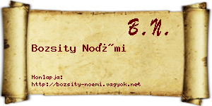 Bozsity Noémi névjegykártya